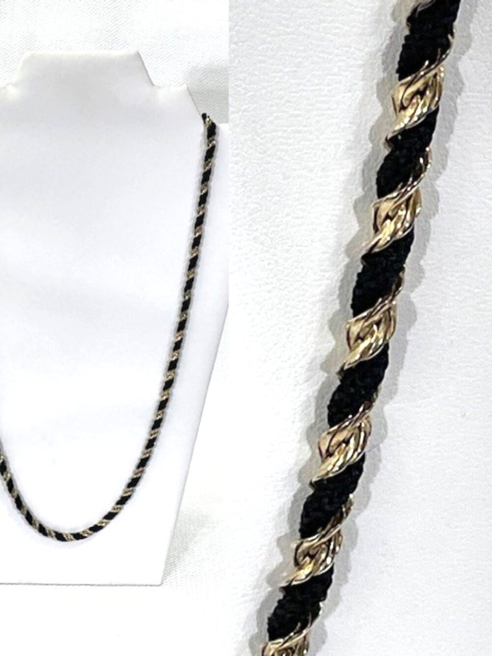 Napier black and gold rope style necklace.